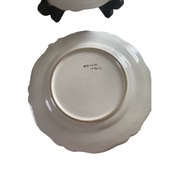Set Of 2 Perugia Italy Floral Dinner Plates In EUC - Picture 5 of 7